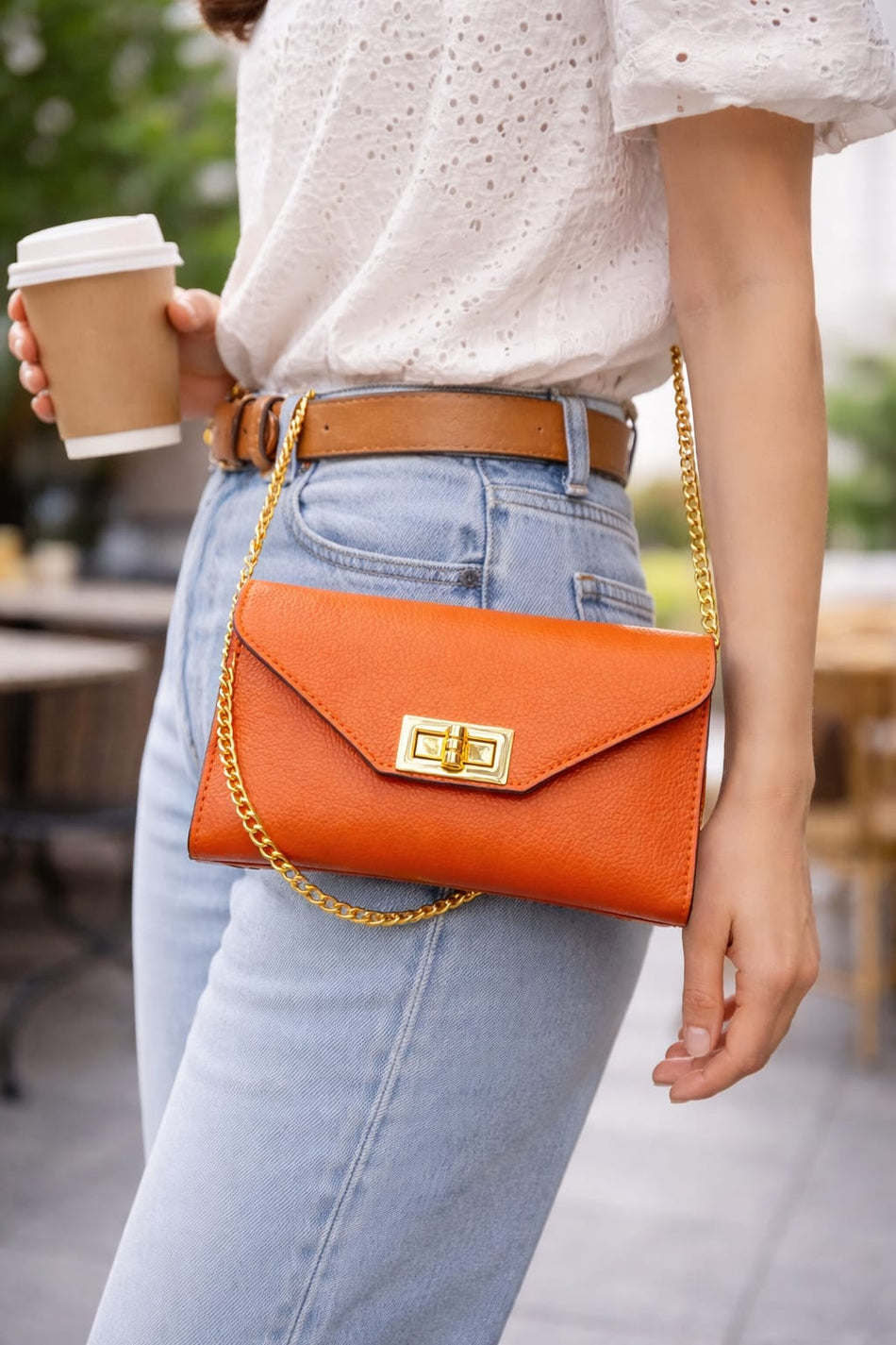 Poseta piele naturala Orange