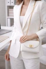 Poseta piele naturala White - Shiny Beauty