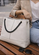 Poseta piele naturala White