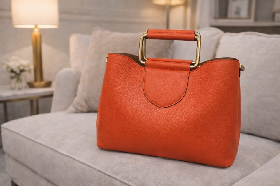 Poseta piele naturala Orange - Shiny Beauty