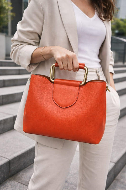 Poseta piele naturala Orange - Shiny Beauty
