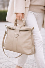 Poseta piele naturala Taupe