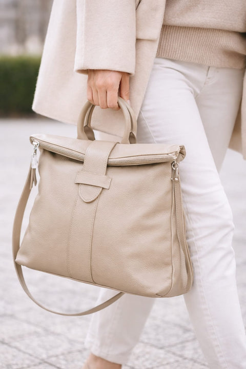 Poseta piele naturala Taupe