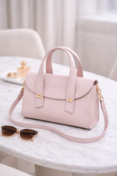 Poseta piele naturala Rose Pudre - Shiny Beauty