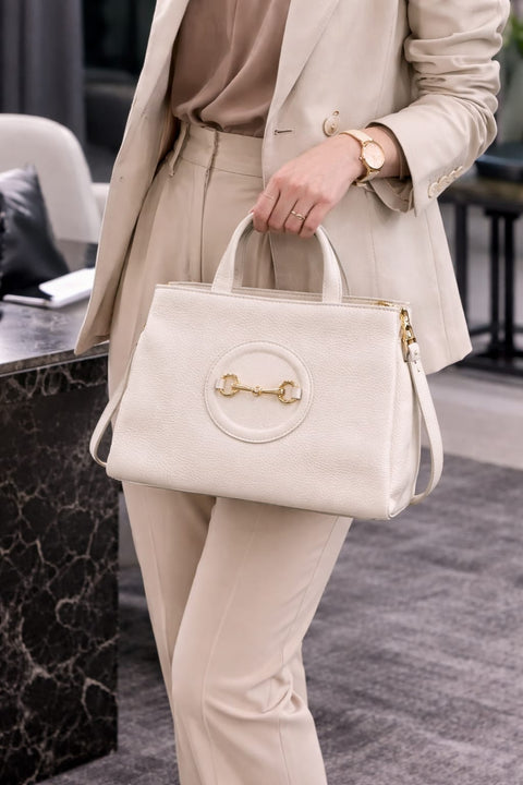 Poseta piele naturala White