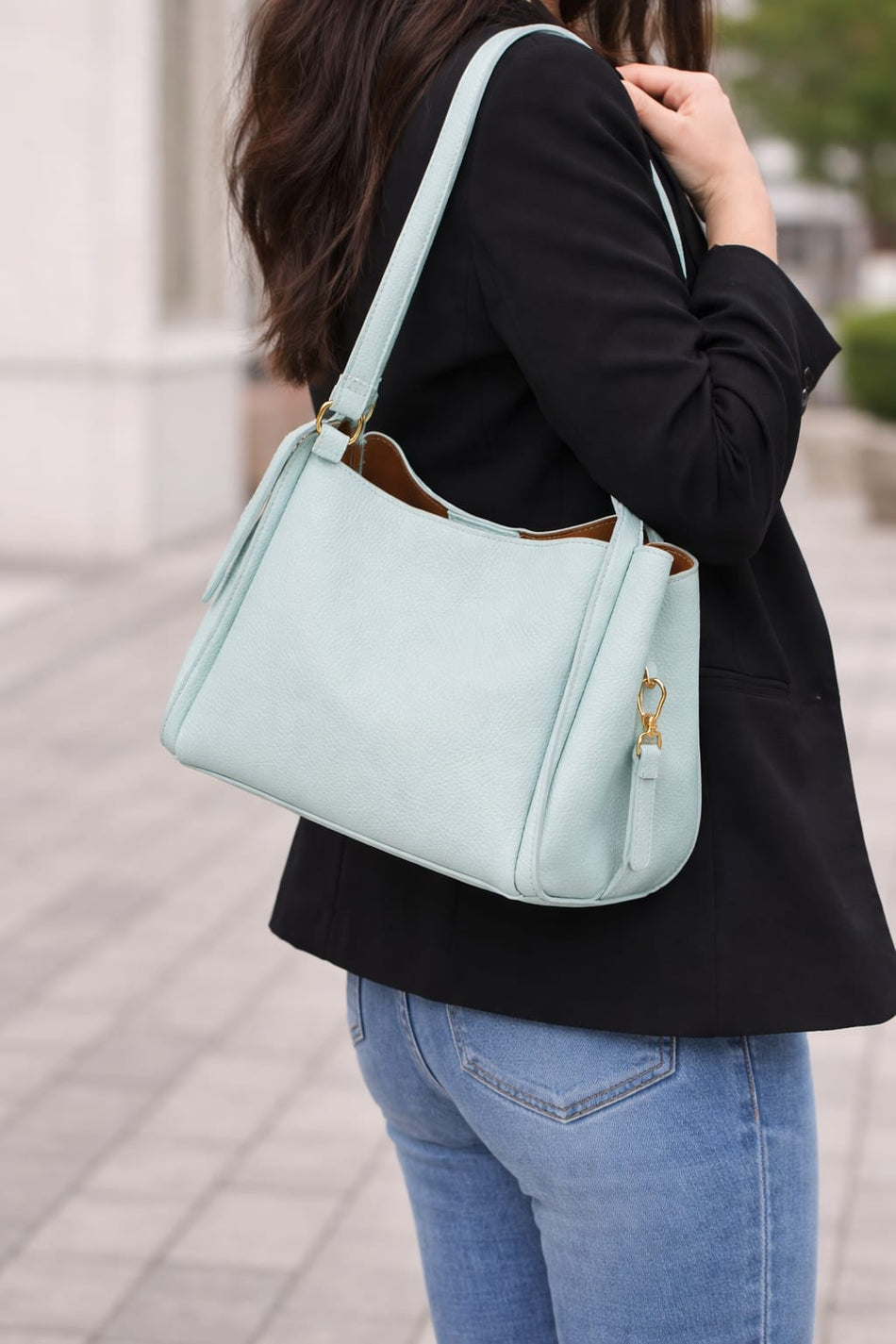 Poseta piele naturala Verde Menta