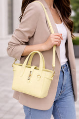 Poseta piele naturala Galben Pastel