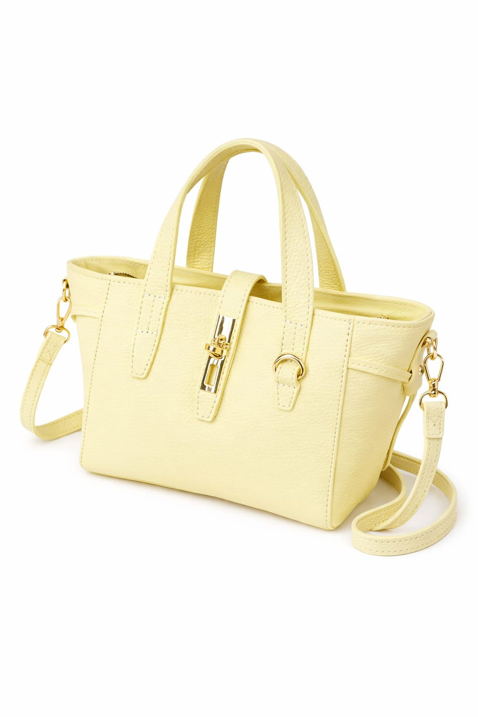 Poseta piele naturala Galben Pastel
