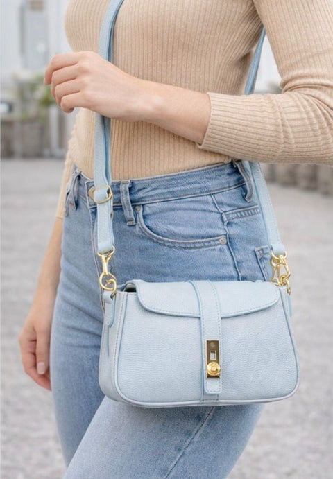 Poseta piele naturala Blue - Shiny Beauty