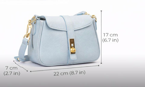 Poseta piele naturala Blue - Shiny Beauty