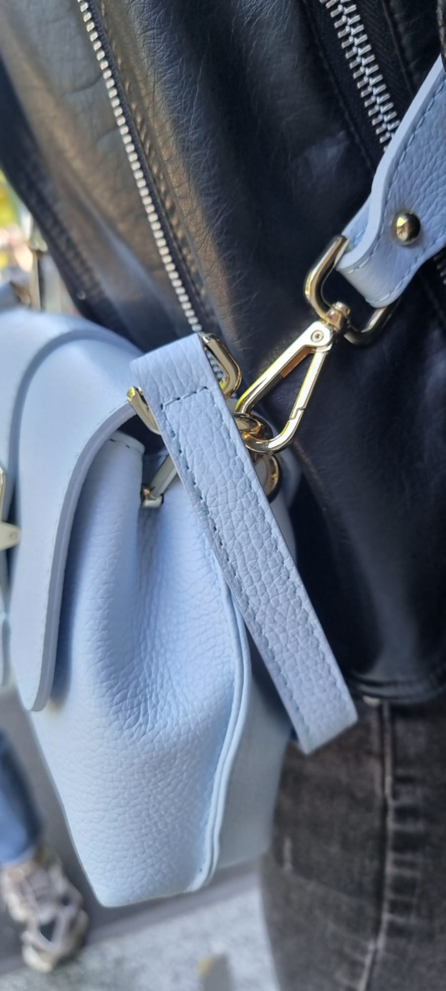 Poseta piele naturala Baby Blue 5642 - Shiny Beauty