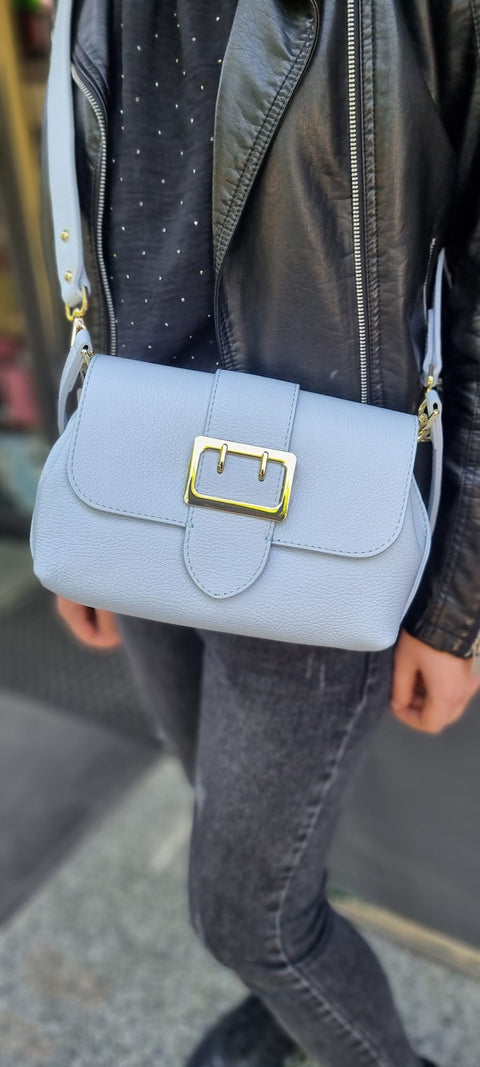 Poseta piele naturala Baby Blue 5642 - Shiny Beauty