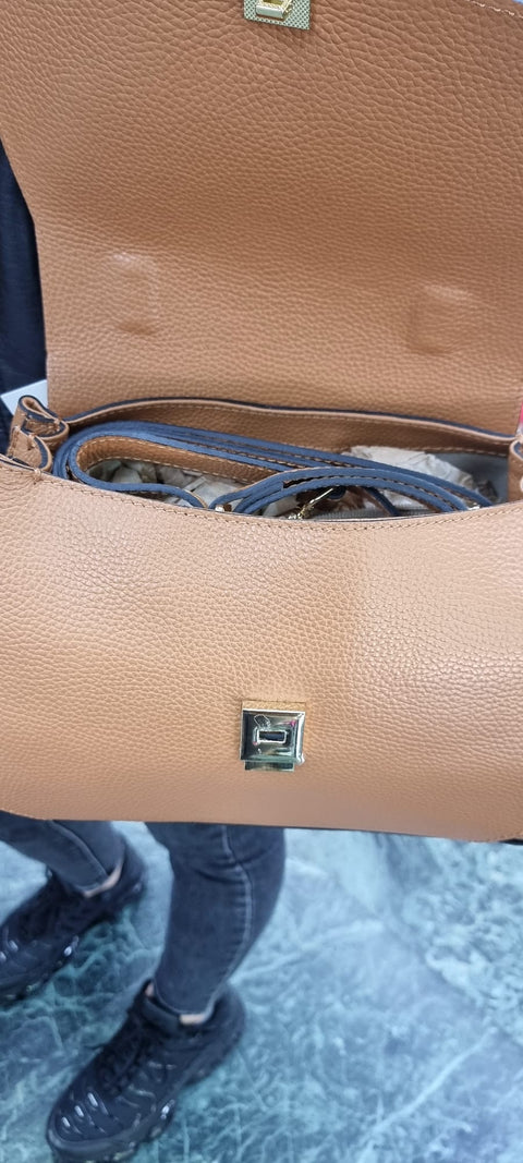 Poseta piele naturala  camel 77 - Shiny Beauty