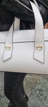 Poseta piele naturala  alb 86 - Shiny Beauty