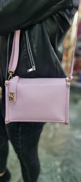 Poseta piele naturala marime mica roz candy - Shiny Beauty