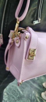 Poseta piele naturala marime mica roz candy - Shiny Beauty