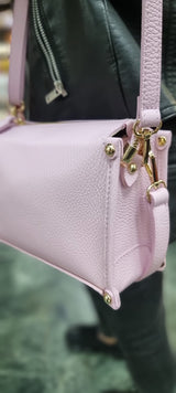 Poseta piele naturala marime mica roz candy - Shiny Beauty