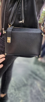Poseta piele naturala marime mica negru - Shiny Beauty