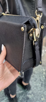 Poseta piele naturala marime mica negru - Shiny Beauty