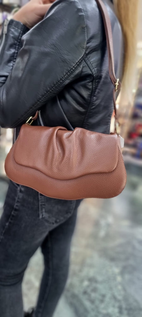 Poseta piele naturala marime medie 5725 - Shiny Beauty