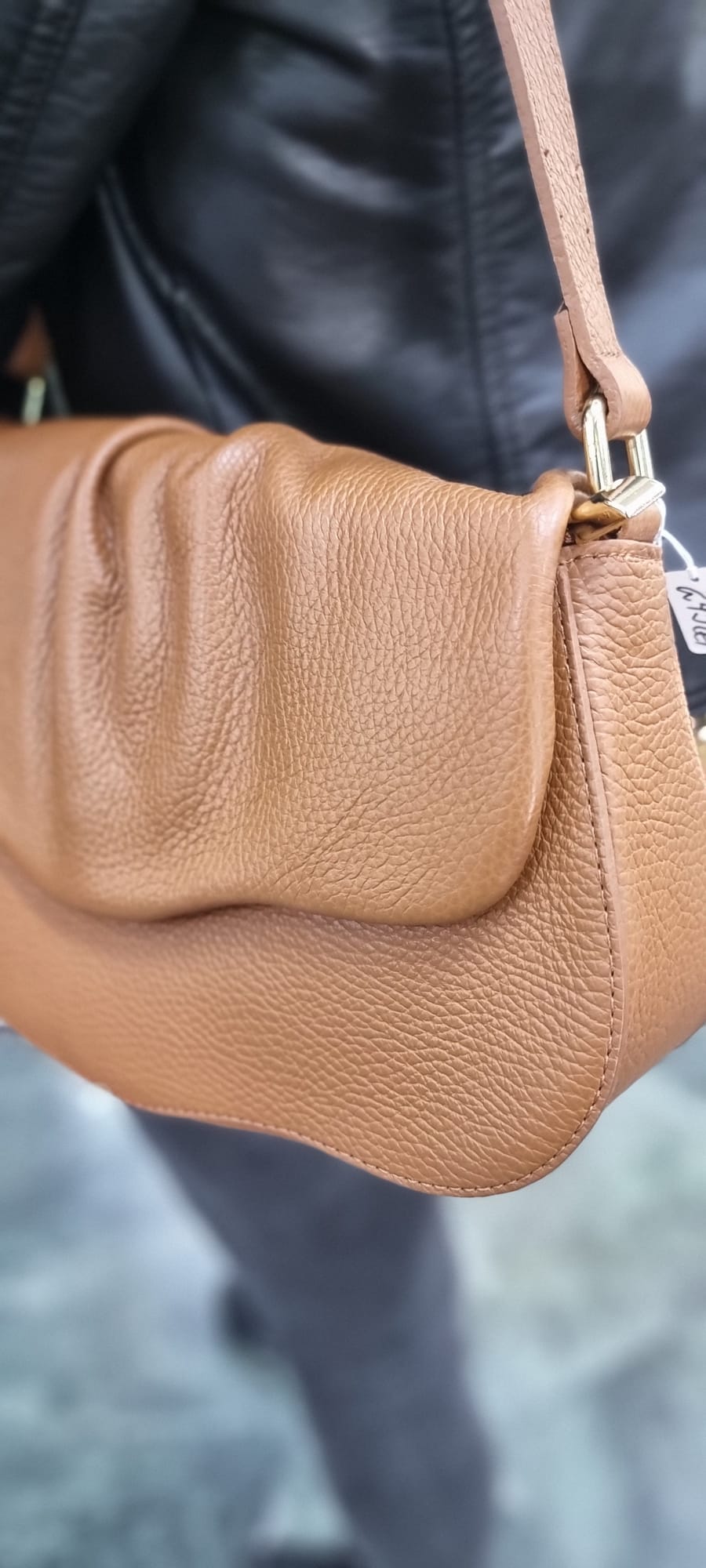 Poseta piele naturala marime medie 5724 - Shiny Beauty