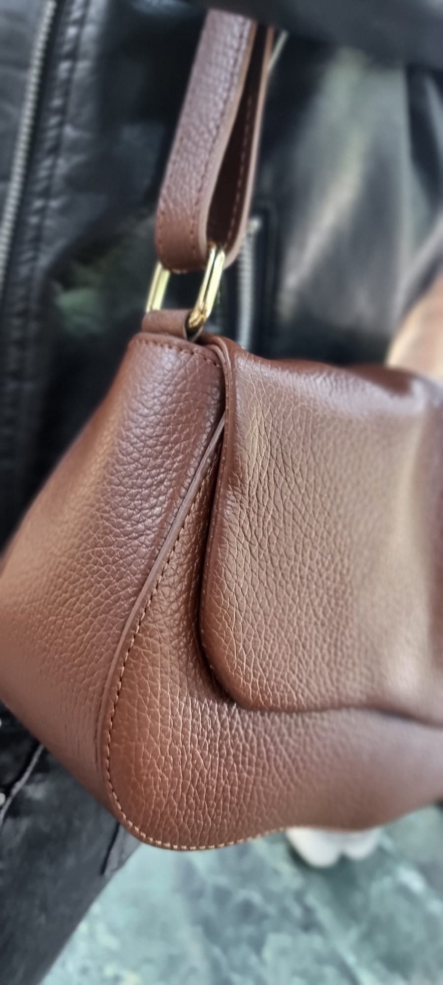 Poseta piele naturala marime medie 5725 - Shiny Beauty