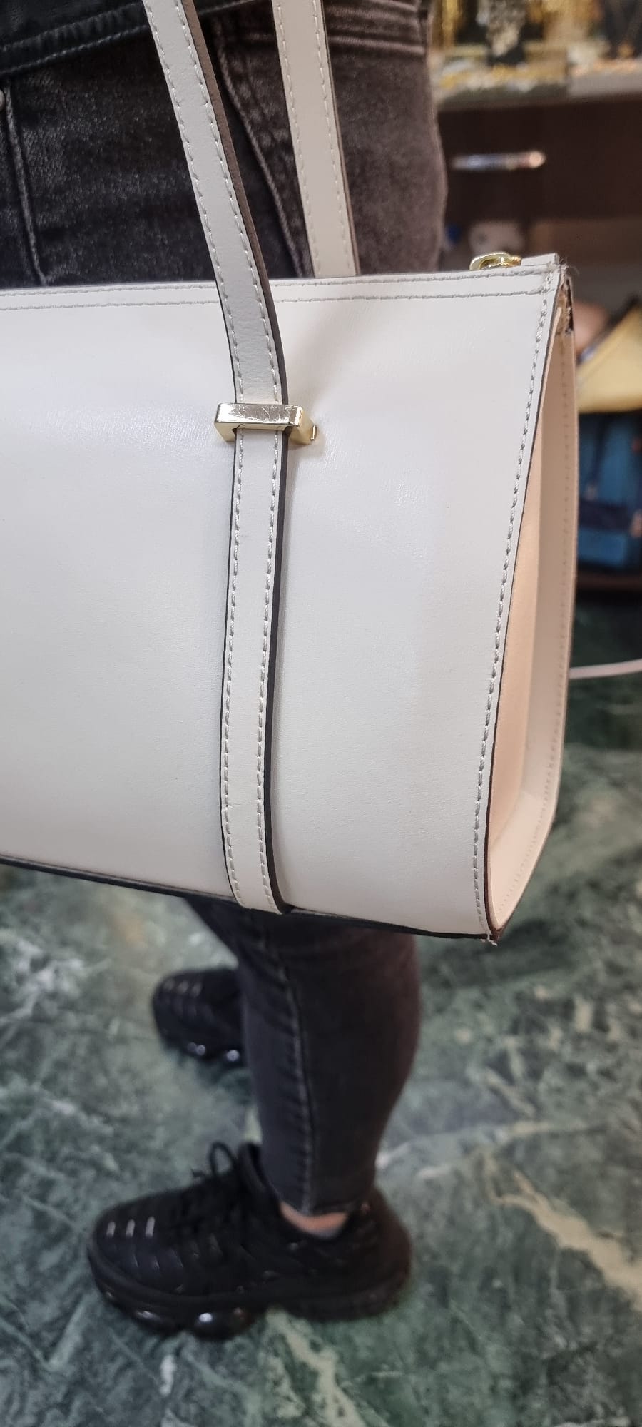 Poseta piele naturala marime mare 7528 - Shiny Beauty