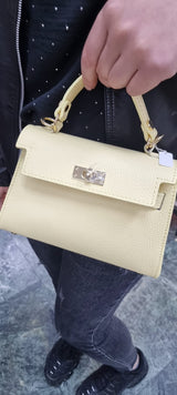 Poseta piele naturala galben pai 5647 - Shiny Beauty