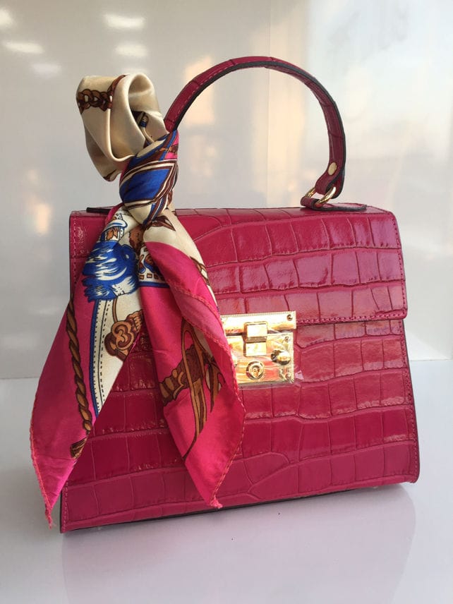 Poseta piele naturala  1297 FUCSIA