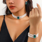 Set Bijuterii din Nichel tip choker cu perle s01