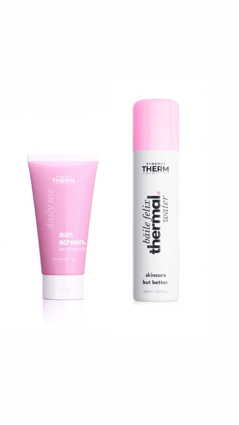 Set crema hidratanta cu factor de protectie SPF 50+ plus Apa Termala Synergy Therm 150 ml CADOU  SET CADOU SYNERGY THERM