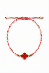 Martisor bratara floare rosie