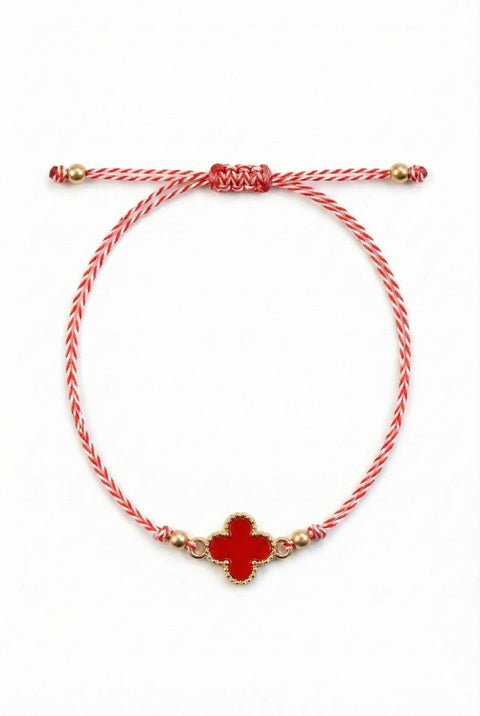 Martisor bratara floare rosie