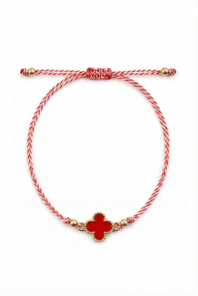 Martisor bratara floare rosie