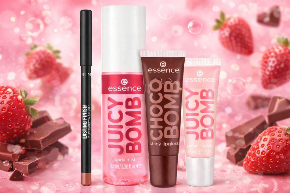 Set Juicy Bomb + Creion Buze Rimmel 705 Cappuccino - Shiny Beauty