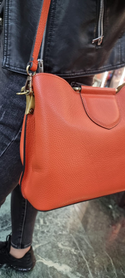 Poseta piele naturala Orange - Shiny Beauty
