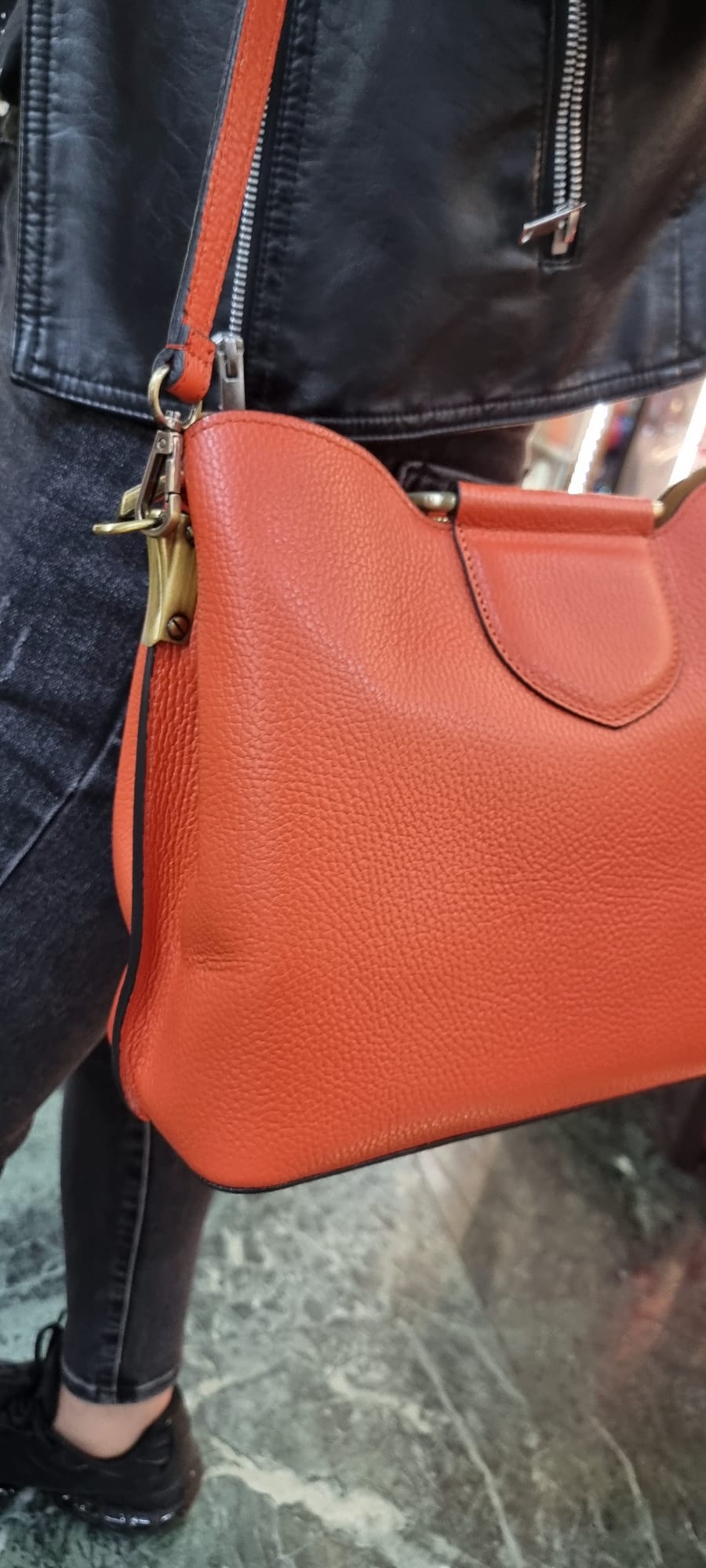 Poseta piele naturala Orange - Shiny Beauty
