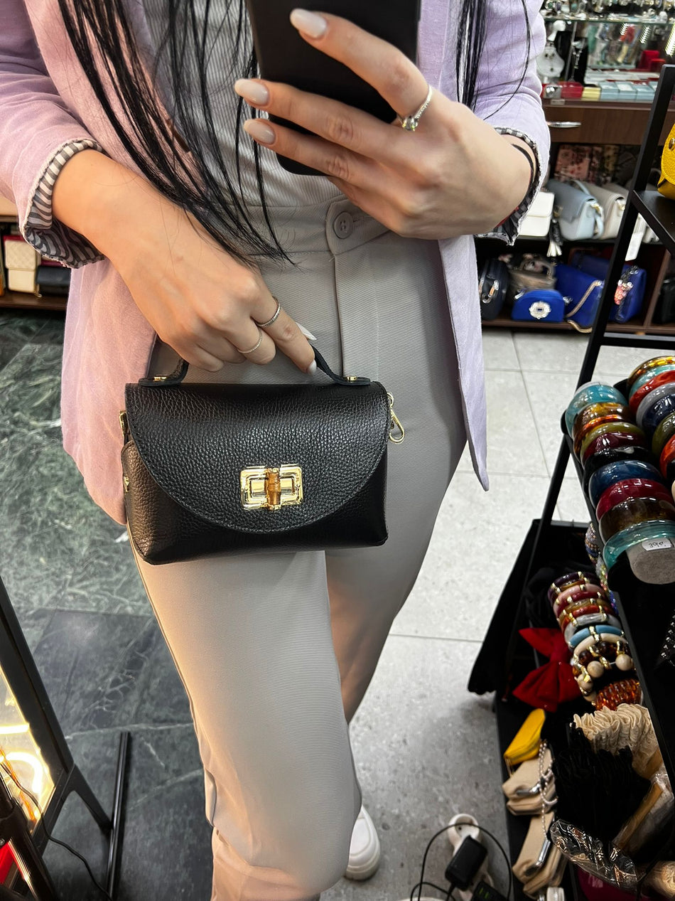 Poseta piele naturala Negru - Shiny Beauty