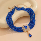 Colier din aliaj cu cristale zirconiu Blue