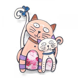 Brosa din aliaj color pisica v11