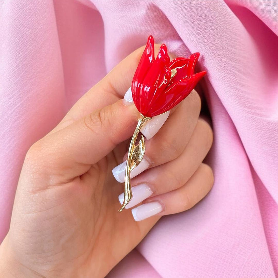 Brosa din aliaj color lalea v21