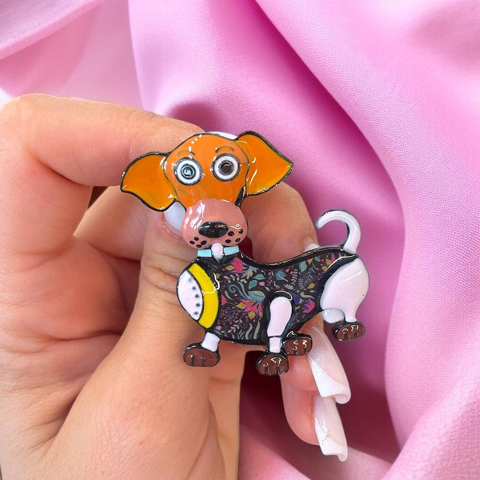 Brosa din aliaj color caine v12