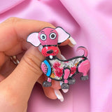 Brosa din aliaj color caine v13