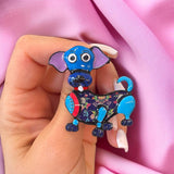 Brosa din aliaj color caine v14