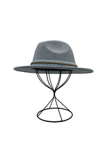 Palarie Dama stil Fedora cu accesoriu din piele p2