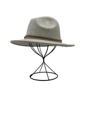 Palarie Dama stil Fedora cu accesoriu din piele p3