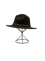 Palarie Dama stil Fedora cu accesoriu din piele p5