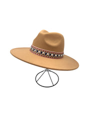 Palarie Dama stil Fedora cu accesoriu model perle p01