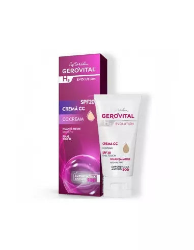 Cremă CC SPF 20 Nuanță Medie Final Touch, Gerovital H3 Evolution, 30 ml - Shiny Beauty