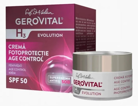Gerovital H3 Evolution Crema Fotoprotectie Age Control Si Efect Antirid SPF 50 - Shiny Beauty